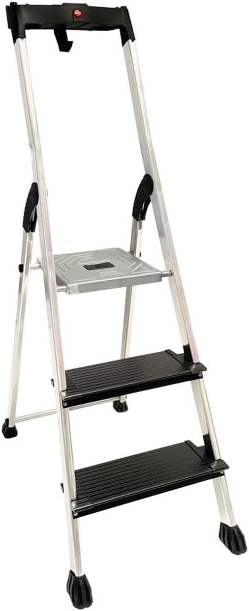 Aluminium Trap - Vouwtrap - Klus Klussen - Met Bak - 3 Treden - Zwart