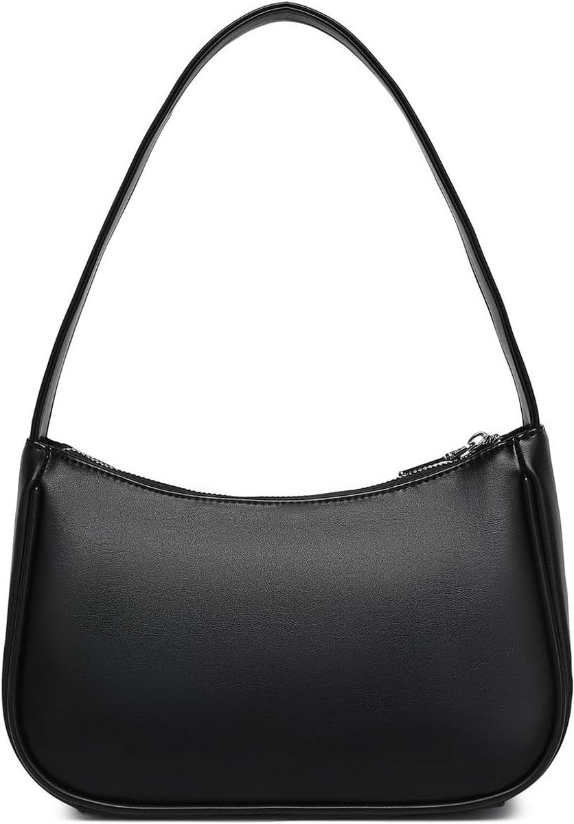 Schoudertas Dames - Onderarm tas - Dagelijks gebruik - Lichtgewicht praktisch - 24.5 cm - Zwart