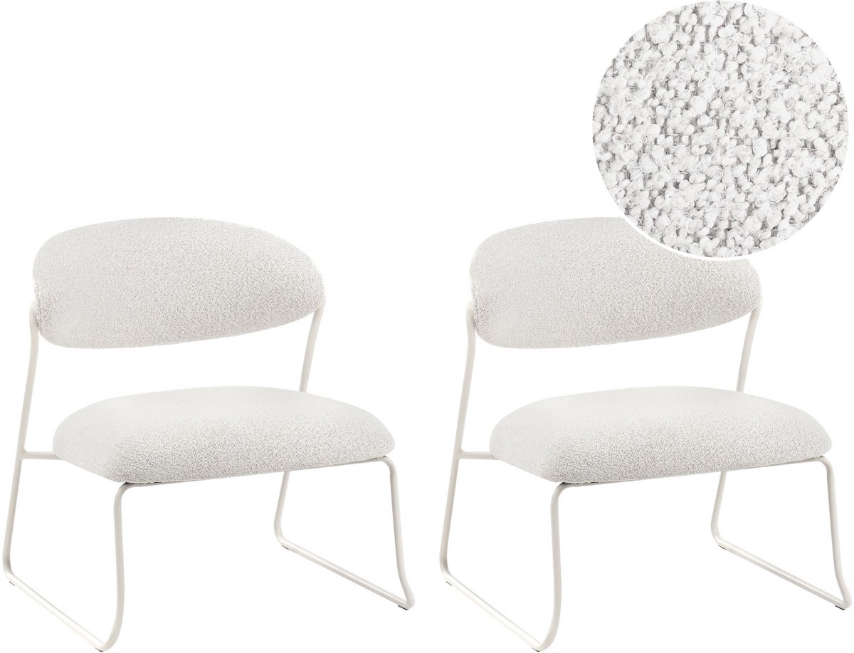KOLSVA - Set van 2 fauteuils - Gebroken wit - Polyester