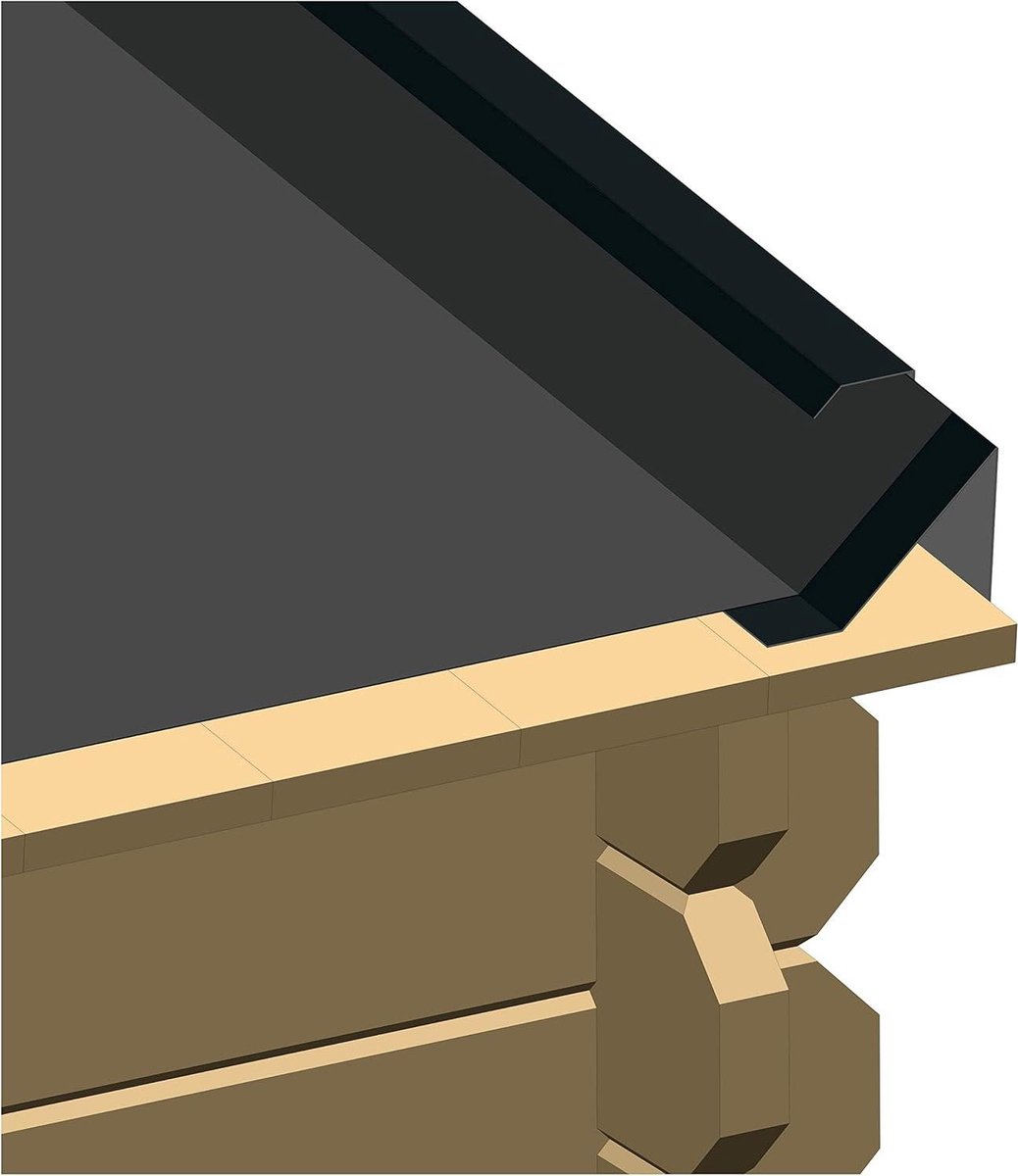 Plat Dakpaneel met Hoekprofiel voor Tuinhuis en Carport - Geschikt voor EPDM Dakbedekking - Antraciet 200 cm
