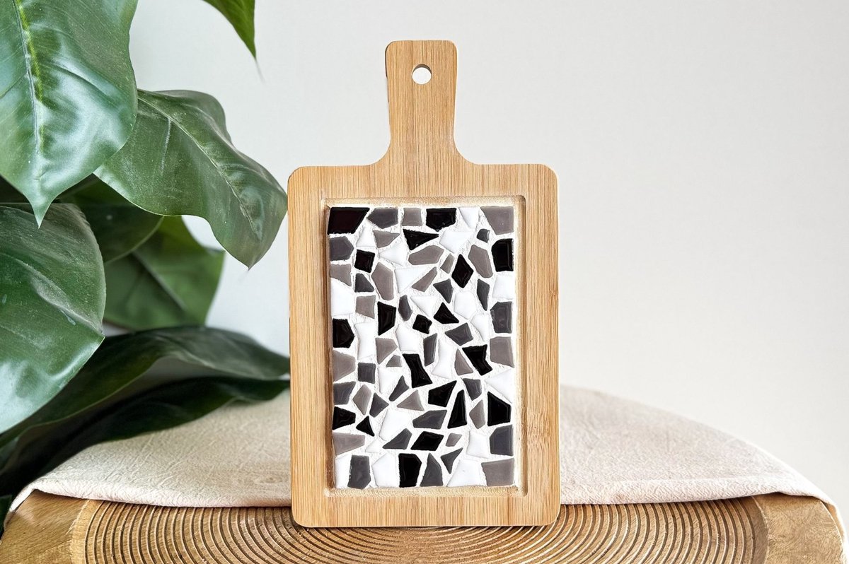 LC DIY Pakket Mozaïek Borrelplank Klein Zwart Wit
