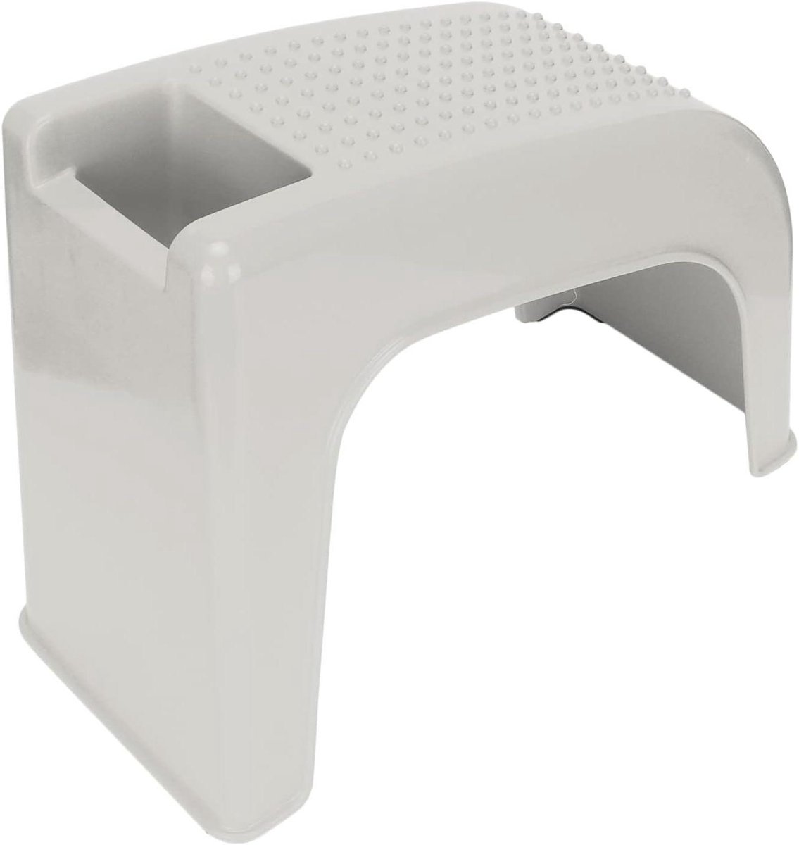 Voetensteun Douche - Pedicure Krukje - Comfortabele Verzorging - Met Opbergvak - 37 x 28 cm - Beige