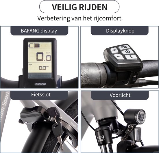 SAXXX 28 inch Stads E-bike - 250W Middenmotor - 80Nm Krachtige Ondersteuning - 36V 540Wh Geïntegreerde Uitneembare Accu - Tot 100km Actieradius - SHIMANO Deore 10 Versnellingen - Hydraulische Schijfremmen - SR SUNTOUR Verende Voorvork van Saxxx — afbeelding 4