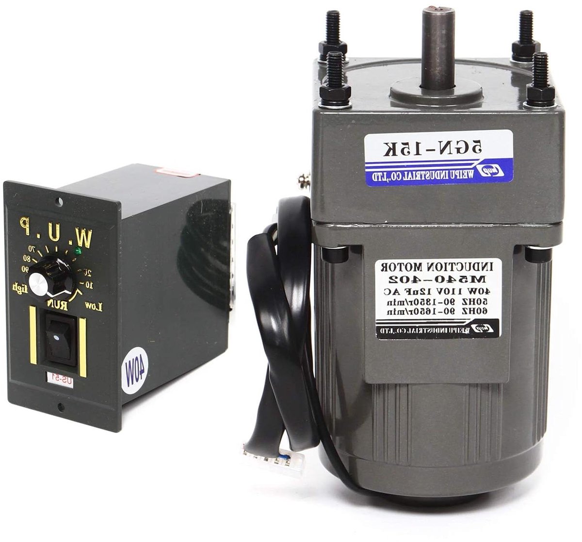 Transmissiemotor - Elektromotor - Industrieel Gebruik - Hoog Koppel - 40W 220V - Zilver