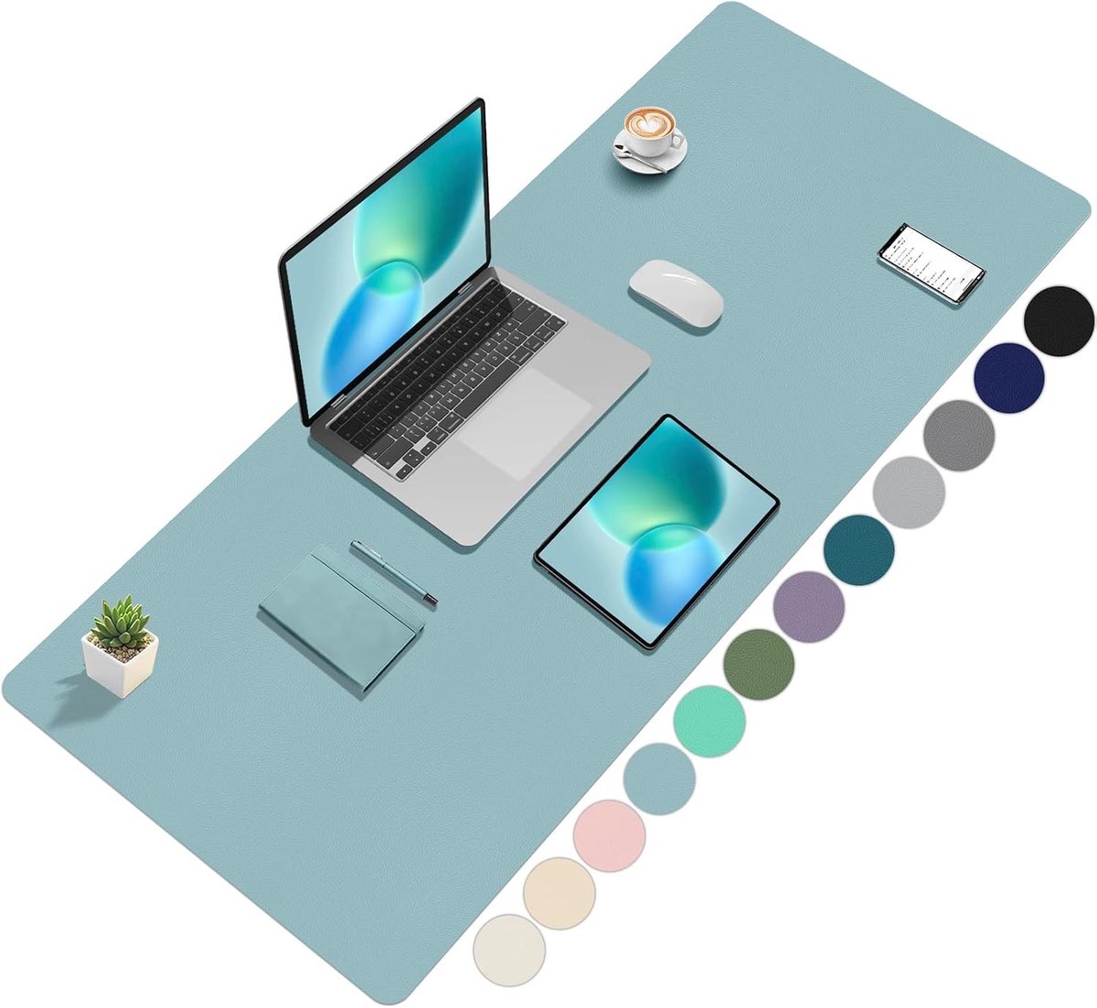 Lichtblauw bureauonderlegger van 120x60 cm voor een stijlvolle en functionele werkplek