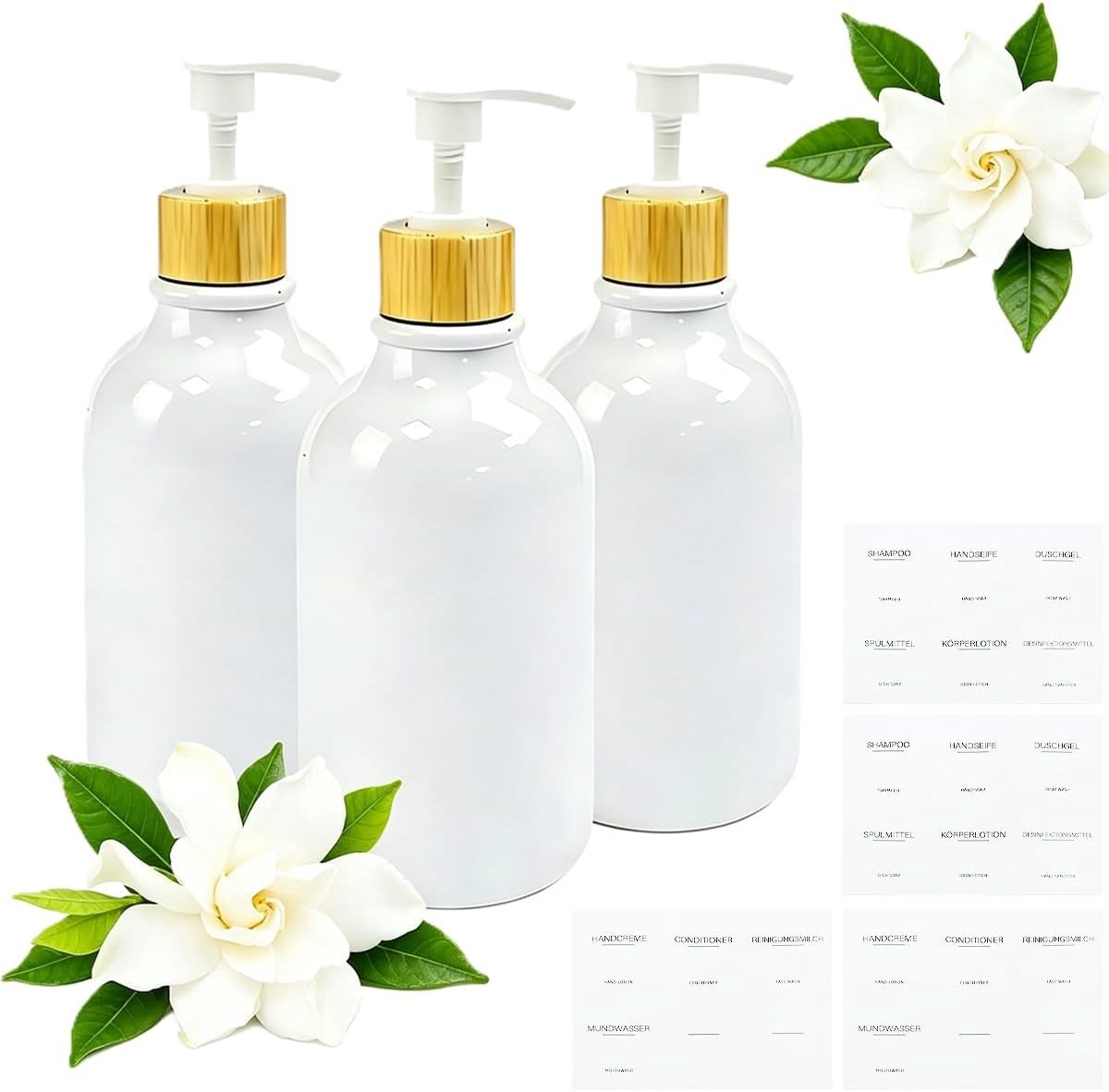 Praktische zeepdispenser van 500 ml, lege kunststof pompflessen voor shampoo en lotion, ideaal voor badkamerorganisatie en -decoratie