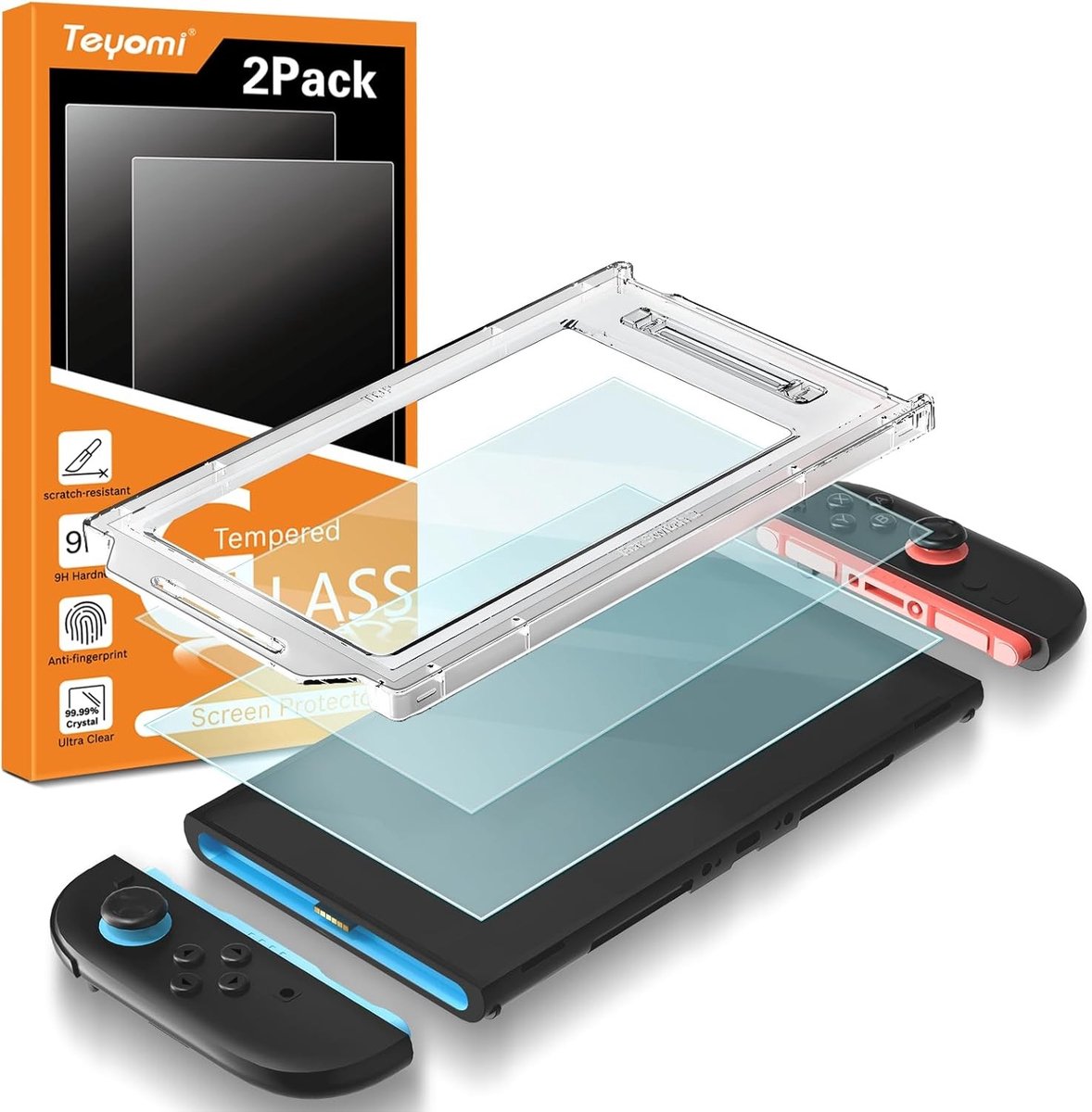 2-Pack Automatische Alignering Screen Protector voor Nintendo Switch 2 - 19.8 cm, Tempered Glass, Eenvoudige Installatie, Krassenbestendig en Duurzaam