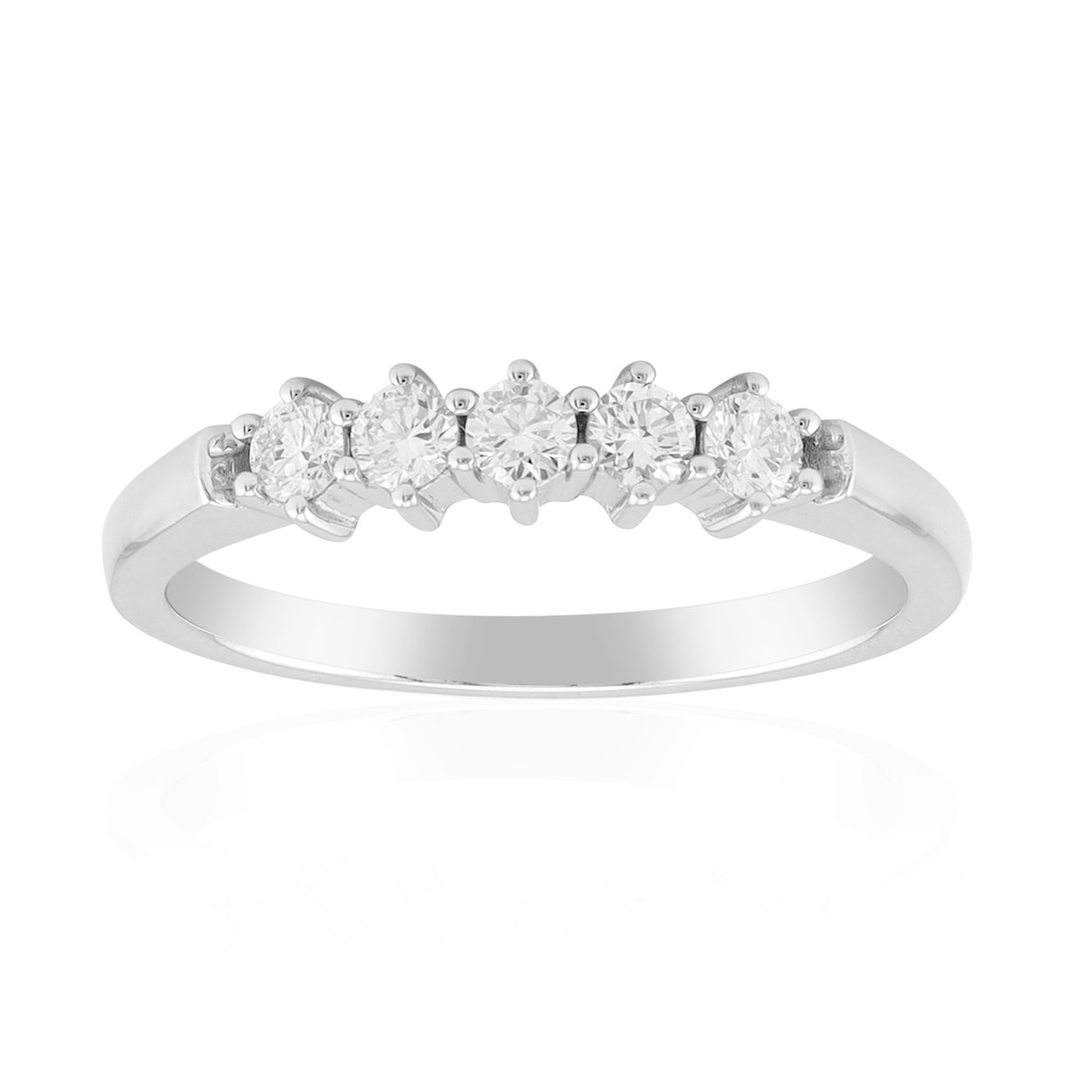 Cavill - 9 Karaat Witgoud Ring - SI2 (H) Diamanten 0,276 ct - Ronde Briljant Slijpsel - Elegante Prong Zetting - Tijdloze Gouden Verlovingsring