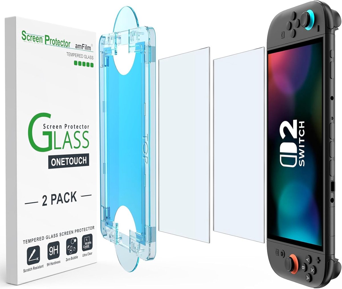 Thijox - Gehard Glas Matte Screen Protector Nintendo Switch 2 Model 2025, 2 Stuks, Luchtbelvrij, Anti-vingerafdruk, Snelle Installatie, Verblindingsvr