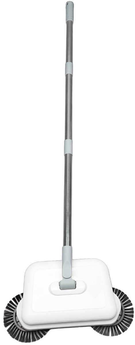 Dailygoods - Handdrukveger - 2-in-1 dubbele borstel - 360 graden roterend - Compact en lichtgewicht - Ideaal voor houten tegelvloeren - Voor snel en e...