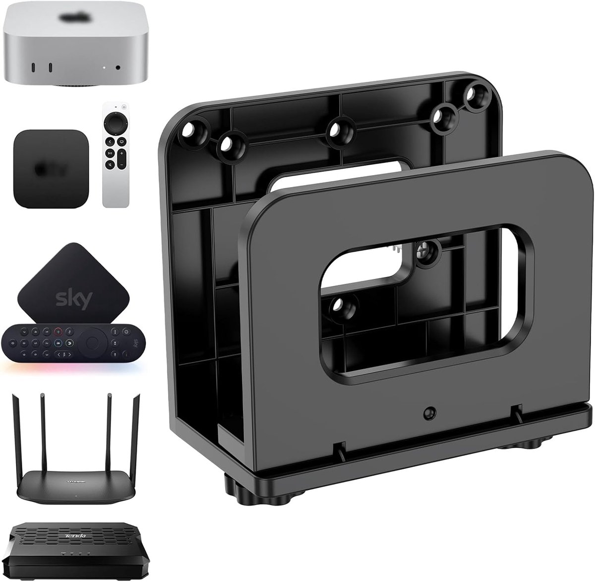 Thijox - Universele verstelbare wandhouder voor wifi-router, tv-box en mini-pc, VESA-houder voor mediaspeler, modem en Mac Mini - Ruimtebesparend en s