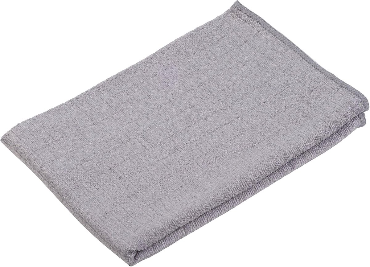 Thijox - 3-delige set theedoeken microvezel polijstdoek 50 x 70 cm antraciet, kookvast, duurzaam, hoge vochtopname voor keuken, horeca en dagelijks ge
