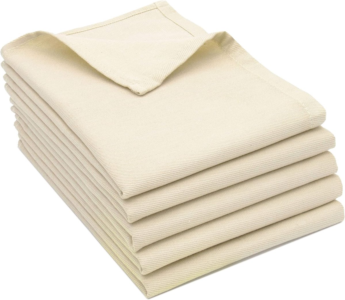 Thijox - Set van 5 Theedoeken 50x70 cm Beige, Hoge Absorptie, Keuken Doeken, Katoen, Perfect voor Koken, Afdrogen en Schoonmaken