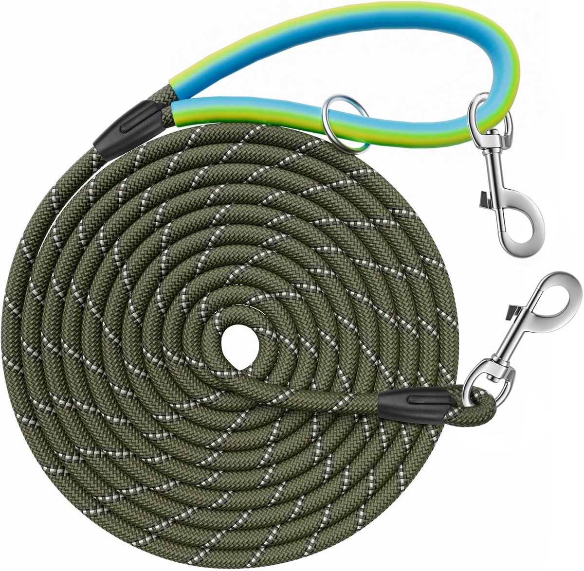SnelShoppen - Lange Hondenlijn 5M 10M 15M 20M 30M, Reflecterende Threads, Zachte Rubber Handgreep, Dubbele Draaihaken, Geschikt voor Kleine, Middelgro