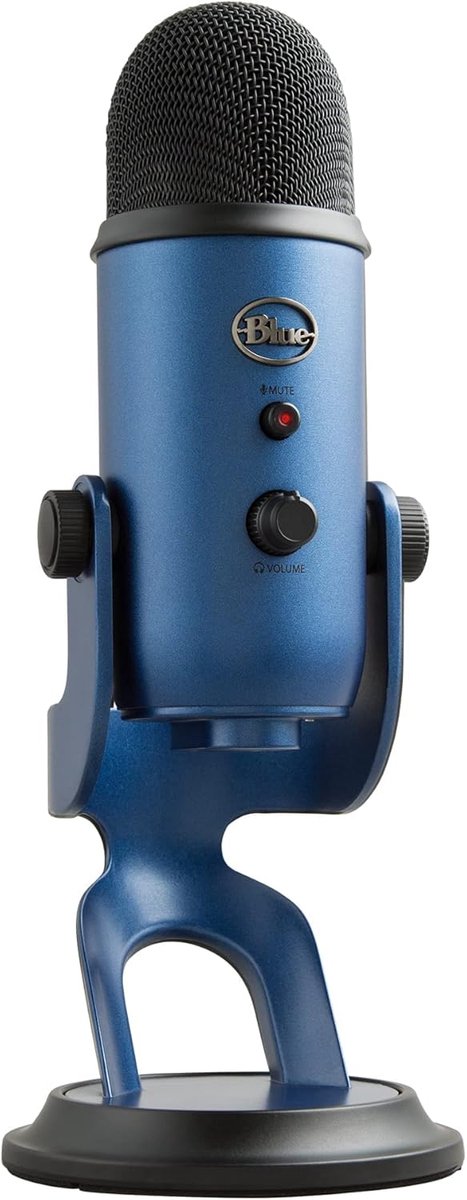 Thijox - Blue Yeti USB Microfoon voor Opname, Streaming, Gaming, Podcasting, Condensator-Mic, Plug and Play voor Laptop, PC en Mac, Blauw met Verstelb