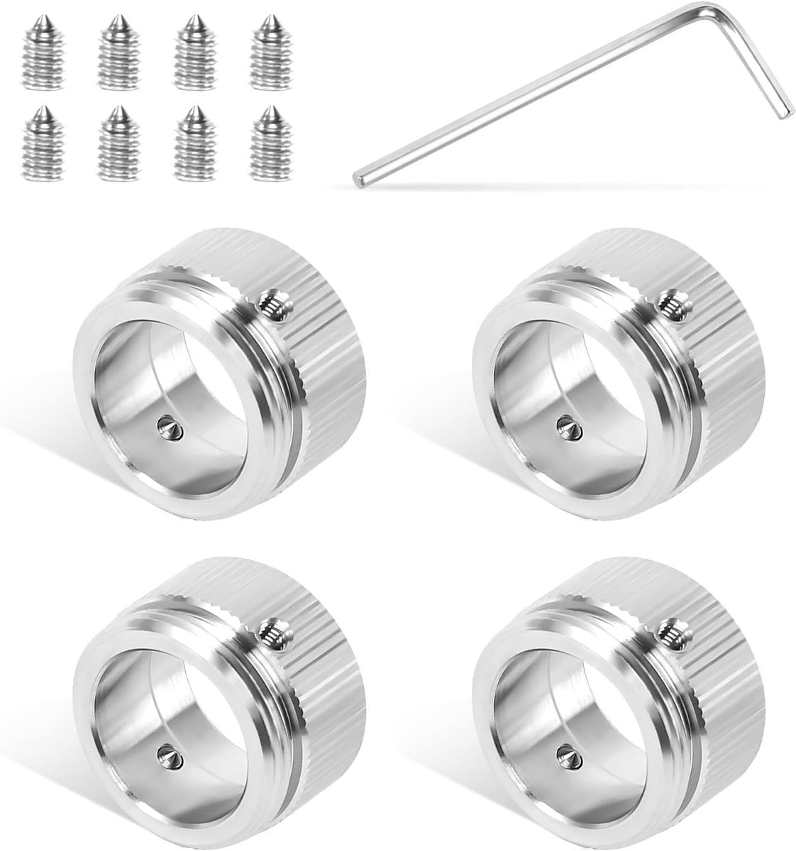 SnelShoppen - Radiator Thermostat Adapter Set - 4 Stuks M30 x 1.5 Radiator Ventiel Adapters van 304 RVS - Voor Verwarming, Duurzaam en Lekvrij