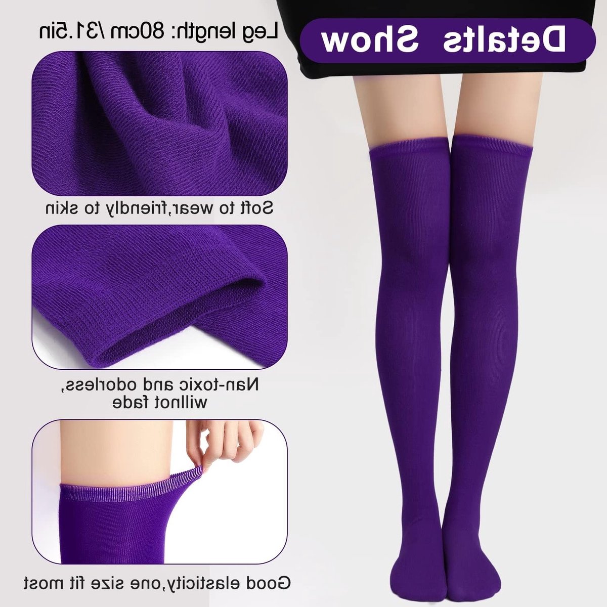 1 Paar Dij Hoge Sokken, Zachte Katoenen Knie Hoge Lange Kousen voor Vrouwen, Perfect voor Cosplay en Feestdagen