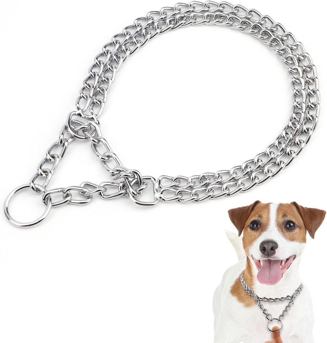 Training Halsband voor Honden - Martingale Choke Halsband van RVS voor Middelgrote en Grote Honden, Verstelbaar en Duurzaam