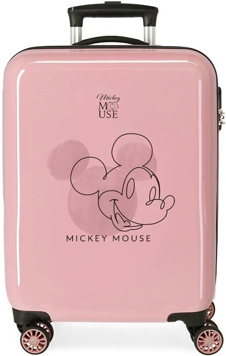 Disney Mickey Outline Handbagage Koffer - Kabinetrolley - Roze - 38 x 55 x 20 - 34L