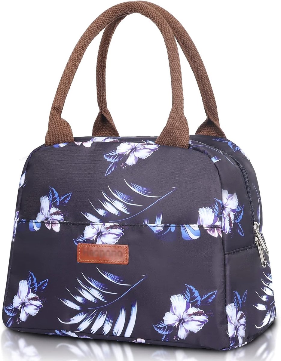Isolerende Lunchtas met Voorvak - Draagbare Thermische, Lekvrije Koeltas voor Werk, Picknick en Dagelijks Gebruik voor Volwassenen en Kinderen (Navy Blauw Paars)