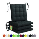 Lavea® Stoelkussens 40x40 cm, Set van 4 – Zitkussen & Stoelpads voor Binnen en Buiten – Comfortabel, Wasbaar en Duurzaam – Antraciet