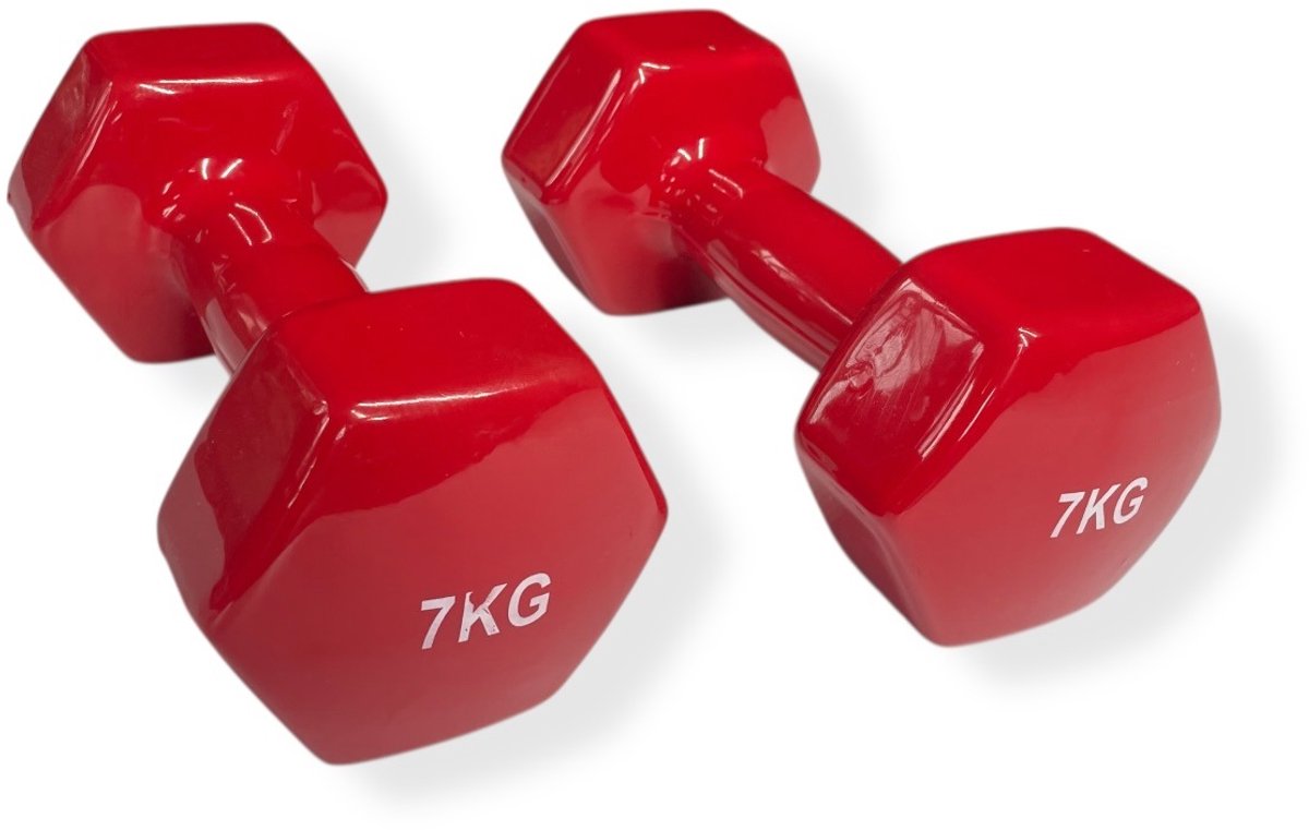 Padisport Dumbell Vinyl - Dumbells 7 Kg - Halter - Gewichten Set Halters - Gewichten 7 Kg - Gewichten