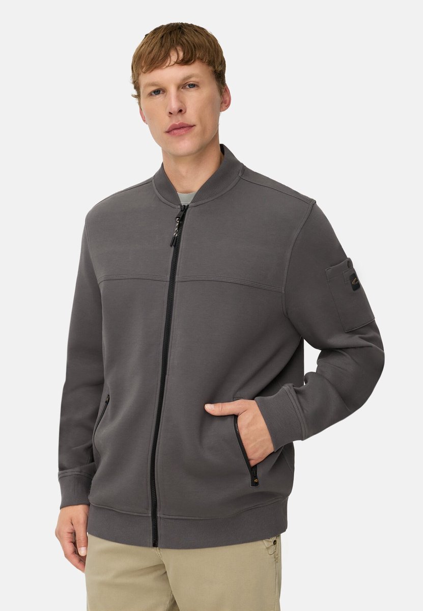 camel active fleXXXactive® sweatjack van scuba jersey - Maat menswear-XL - Grafietgrijs