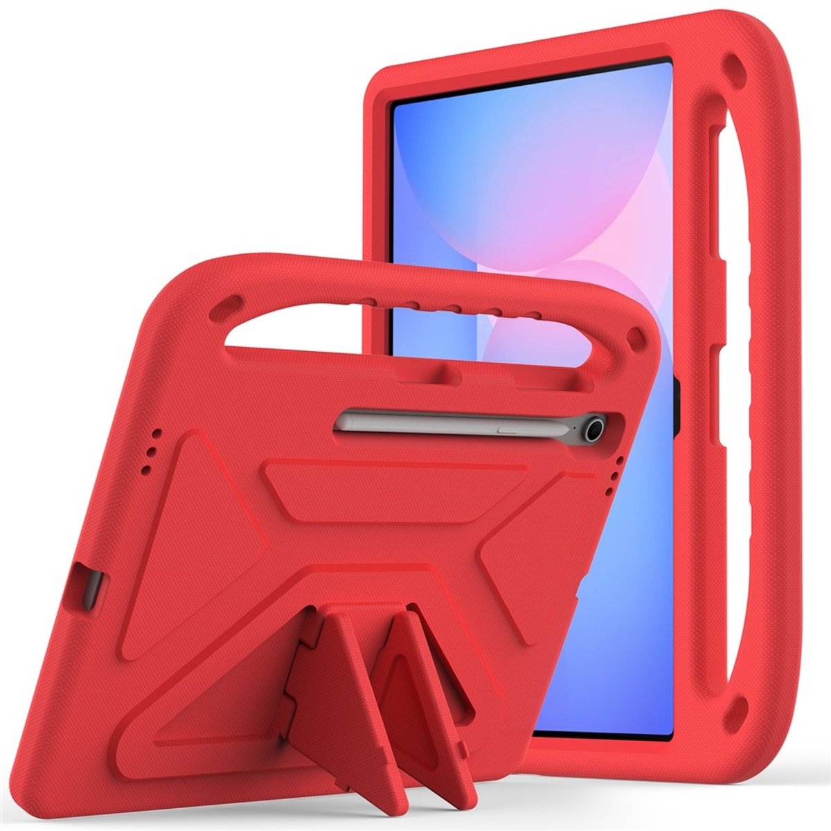 Coverup Tablethoes geschikt voor Samsung Galaxy Tab S10 FE Plus Hoesje - ShockProof Kids Case - Rood