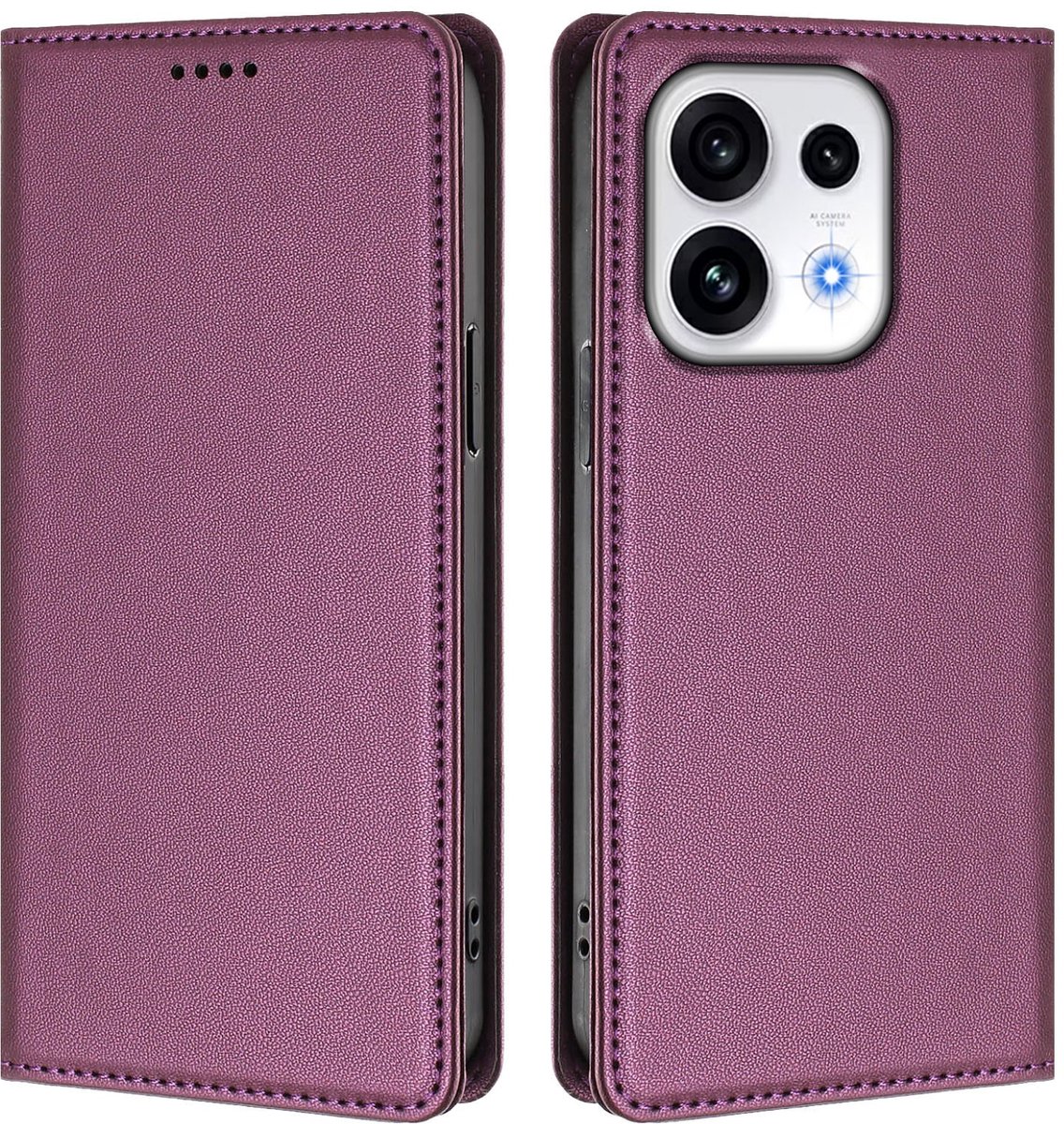 Coverup Hoesje - Geschikt voor OPPO Reno16 / Reno16 Pro Hoesje - Coverup Classic Book Case - Paars