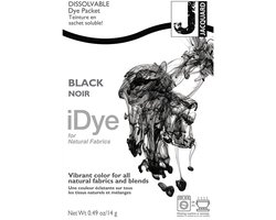 iDye Textielverf Zwart - Kledingverf - Stoffenverf - Voor Katoen Zijde Linnen en Rayon - 14 gram