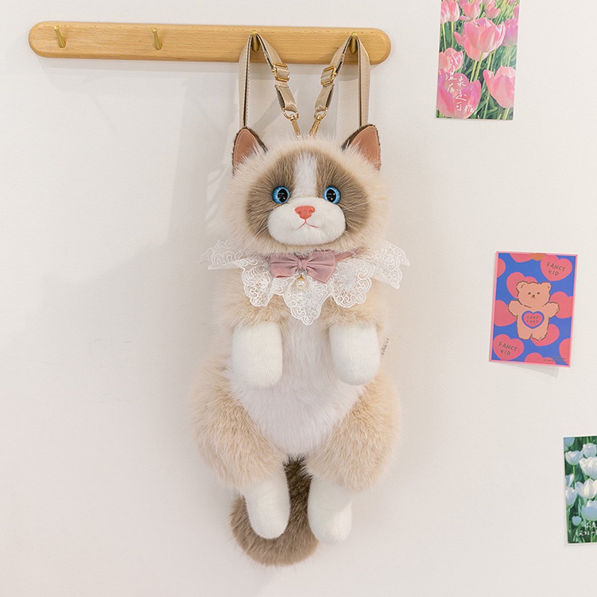 Pluche Kat Rugzak Knuffel – Zachte Rugtas Kinder en Volwassen – 50cm