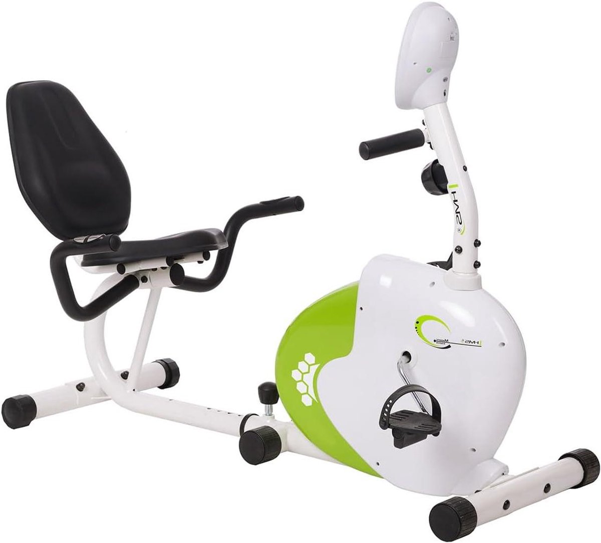 Hometrainer Fiets - Spinning Bike - Thuis Fitness - 8 Weerstandsniveaus - 120 kg Max - Wit Groen