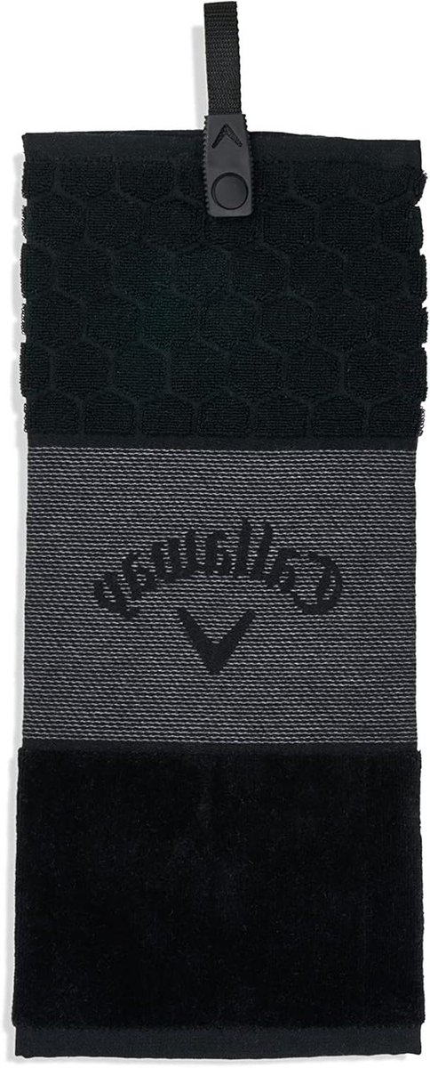 Opvouwbare Handdoek - Golf Accessoire - Sport Reiniging - Multi Textuur - 35 x 20 inch - Zwart