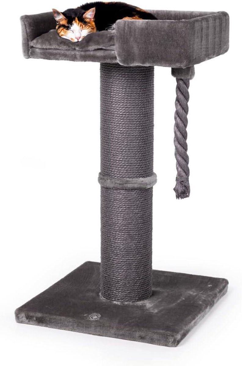 Krabpaal Kat - Krabmeubel Sisal - Kattenplezier - Extra Dikke Zuil - 55x55x100 cm - Grijs
