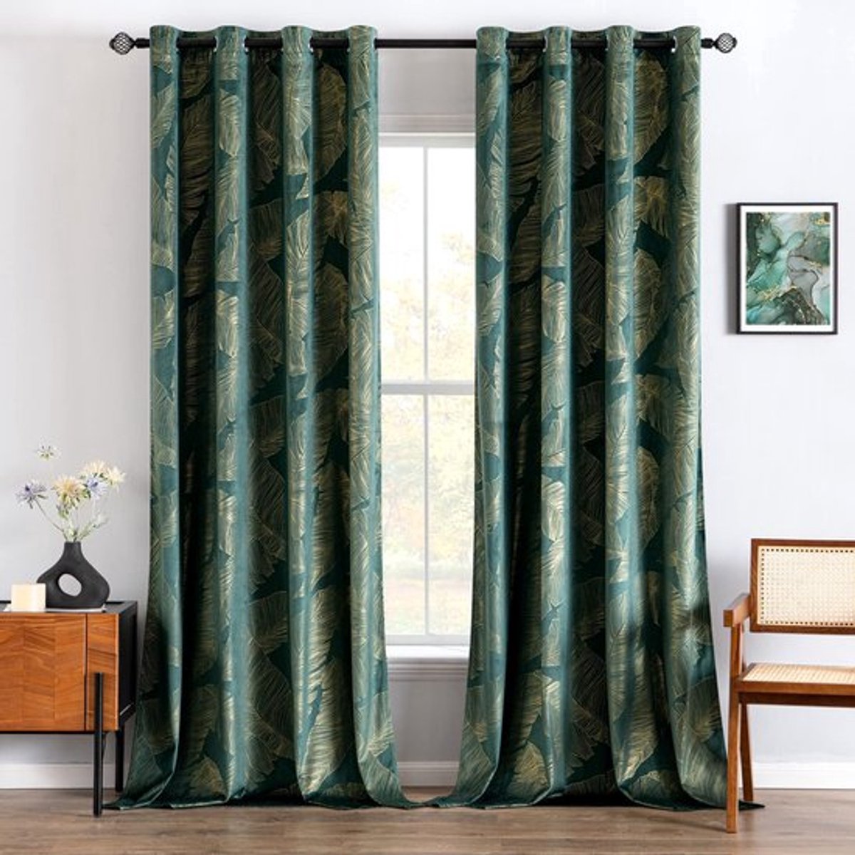Dailygoody - Fluwelen gordijnen - Elegant en stijlvol - Groene kleur