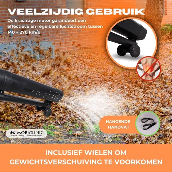 Elektrische Bladblazer, Zuiger en Versnipperaar - Krachtige 3-in-1 Tuinluchtblazer met 6 Snelheden van Merkloos	 — afbeelding 2