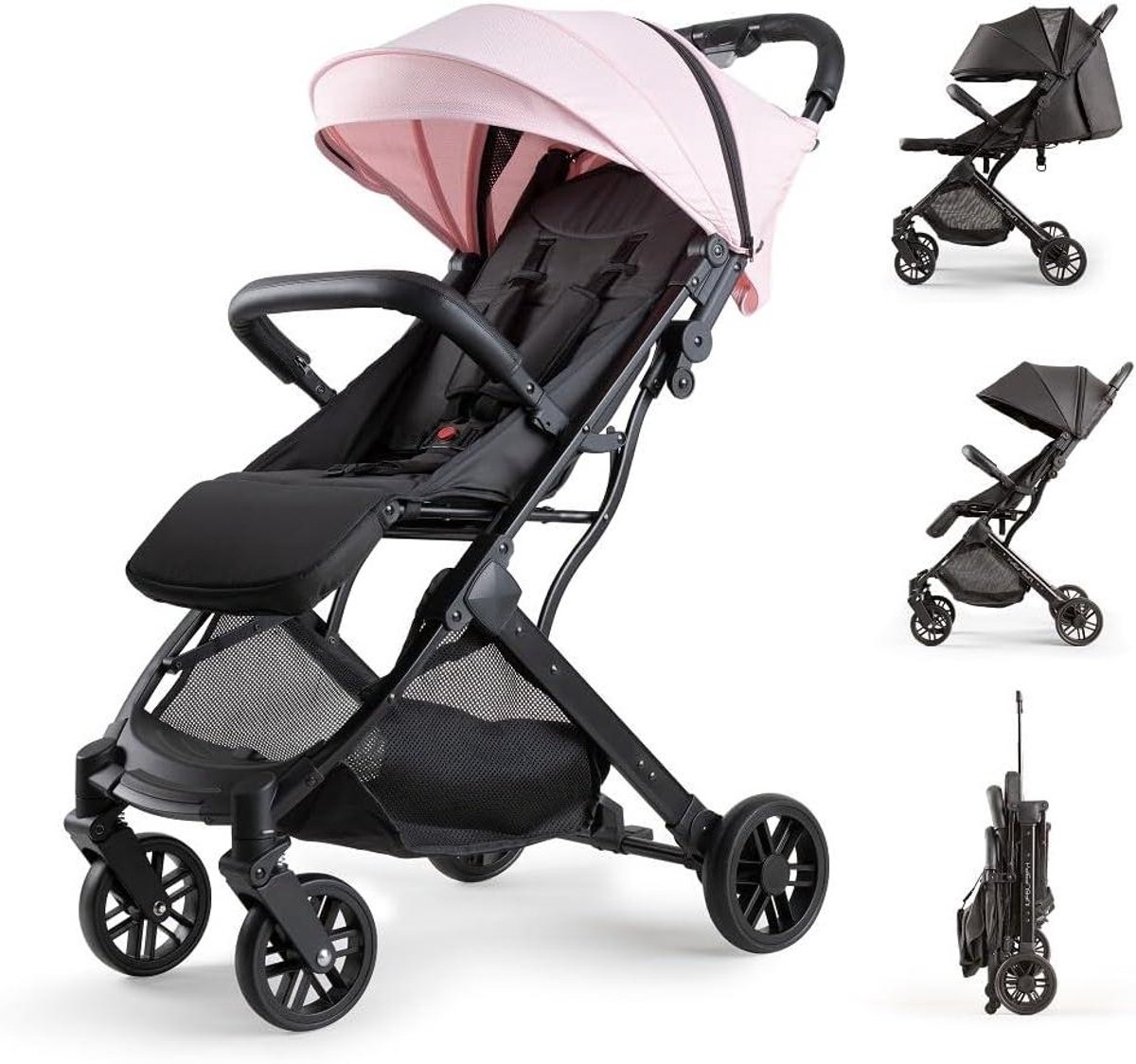 Kinderwagen - Lichtgewicht buggy - Onderweg met baby - Verwisselbare kap - Tot 22 kg - Roze