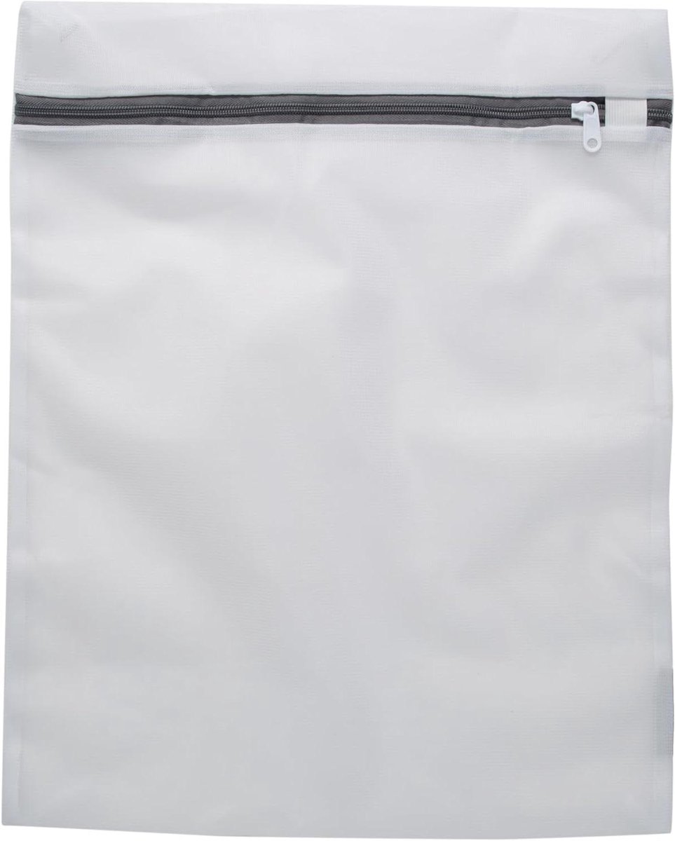 Grote waszak - Mesh tas - Beschermt kleding - Ritssluiting met beschermer - 38 x 44 cm - Wit
