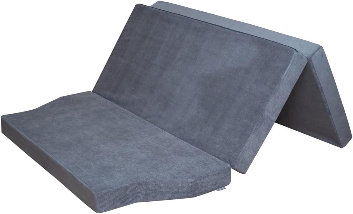 Vouwmatras - Slaapmat - Comfortabel slapen - 10cm koudschuim - 190 x 140 cm - Donkergrijs