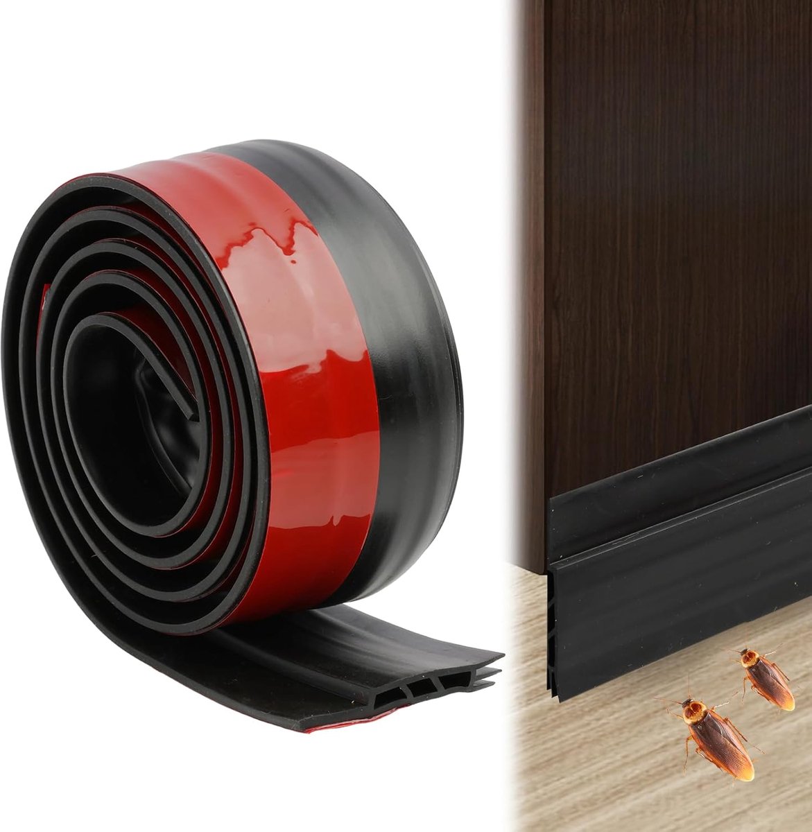 SnelShoppen - Adhesive Sealing Tape voor Deuren - Silicone Seals voor Tocht, Insecten en Geluid - Wind- en Waterdicht, Geluidisolatie, Wit, 100 cm x 5