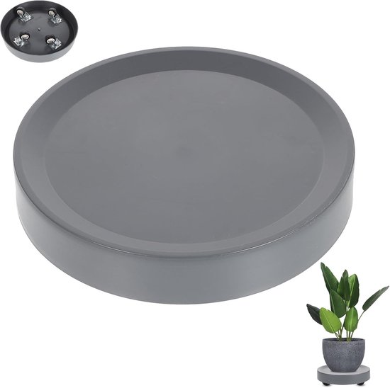 Ronde Plantentrolley met Wielen, Licht Beweegbare Plantroller voor Binnen, Ideaal voor Plantenpotten en Decoratie, 23 cm