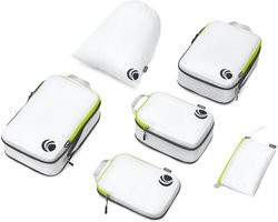 Thijox - Cipway Compressiepakketten, ultralichte reisbakjes voor handbagage, koffers en rugzakken, wit, 6 stuks, onmisbaar voor op reis, reisorganizer