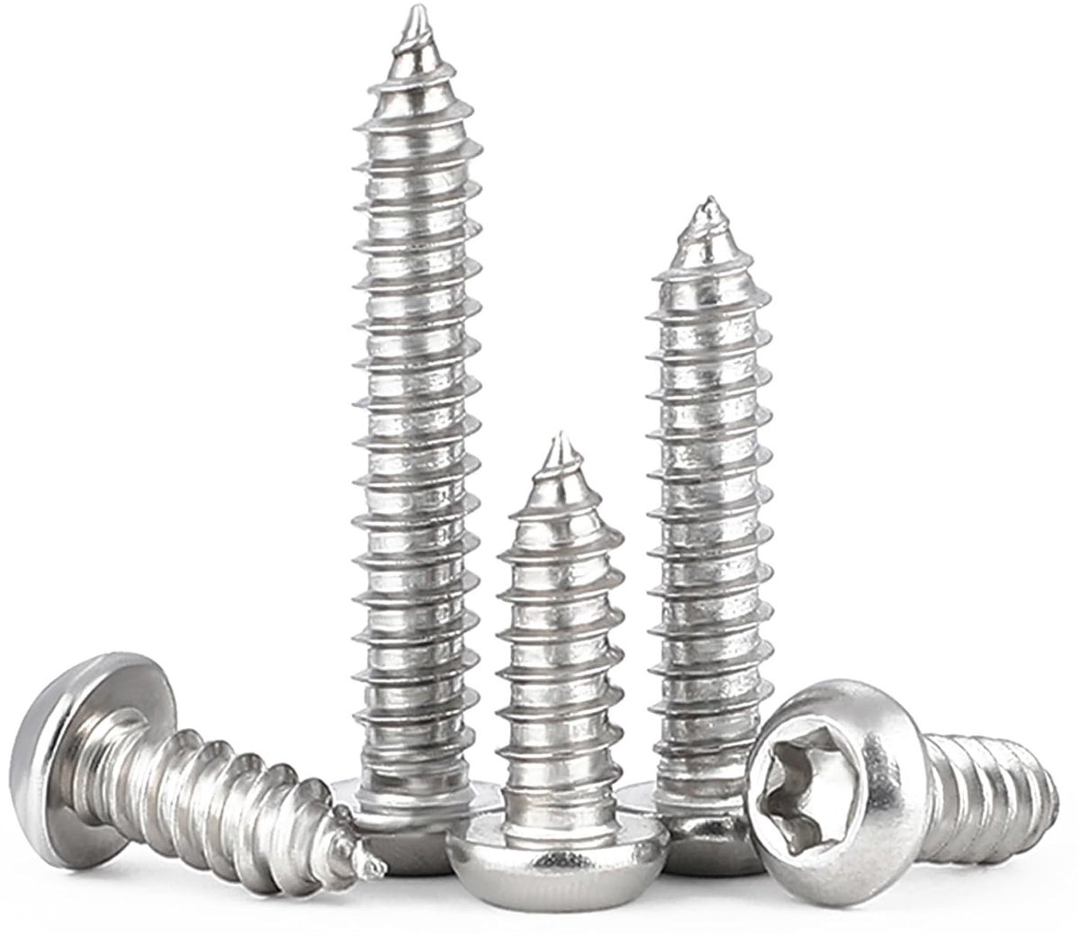 50 Stuks M5x20mm Zelftappende Schroeven, Torx Platte Kop, RVS Zelfborende Schroeven voor Bevestiging en Montage