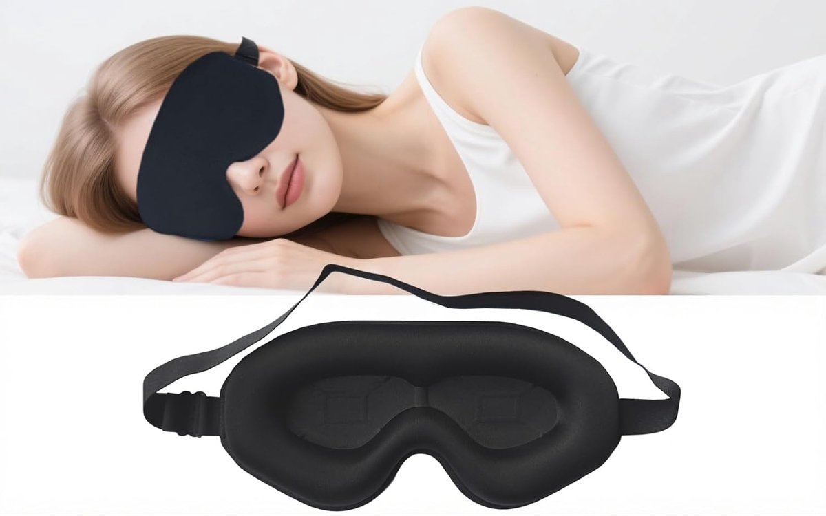 Slaapmasker, 3D-voorgevormde oogmasker, lichtblokkerend oogmasker, nuldruk nachtverband voor vrouwen en mannen - ShopVlot