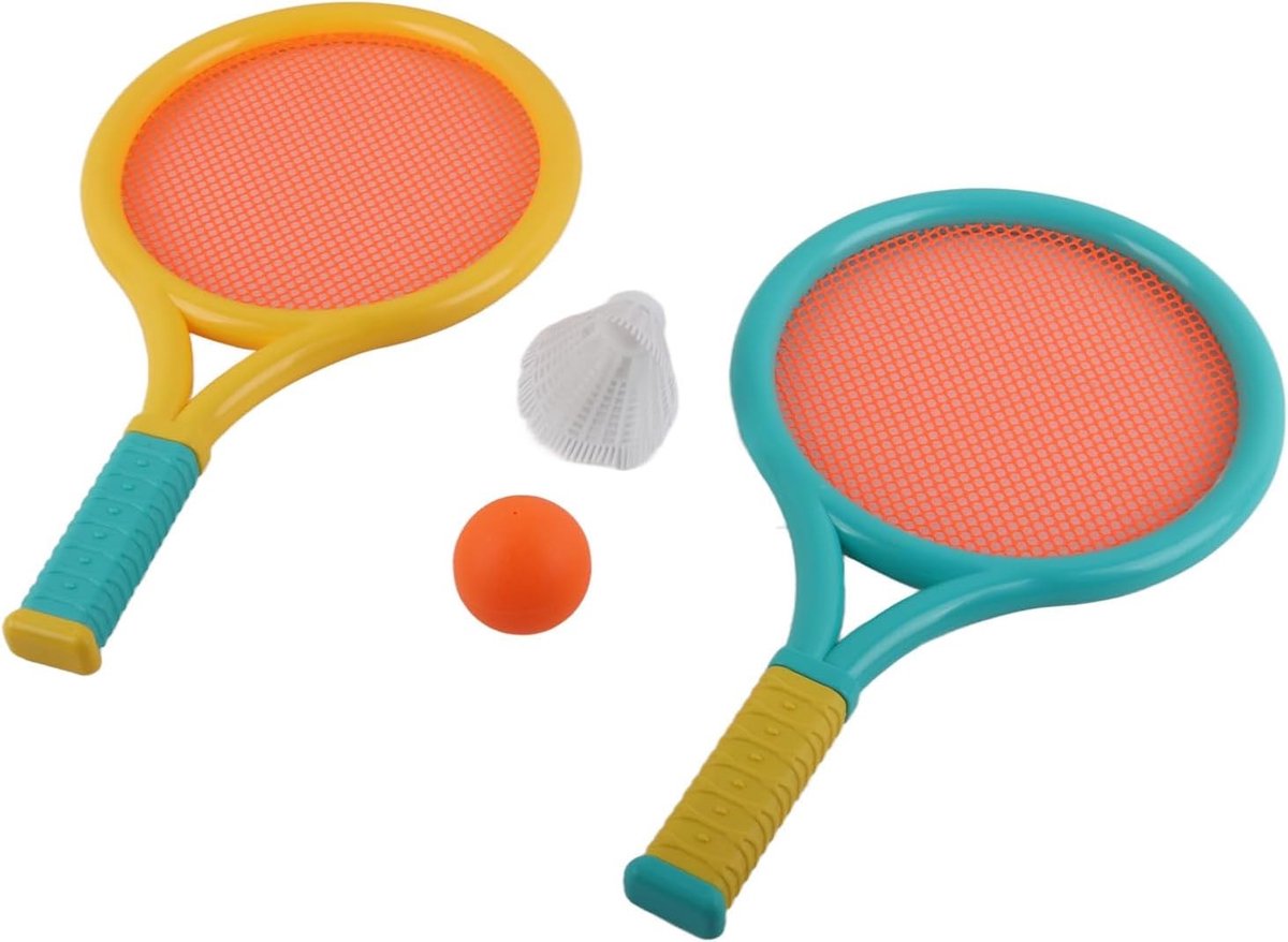 Lichte en zachte badmintonrackets voor kinderen, set met 2 rackets en 2 ballen, perfect voor buitensport en spelplezier