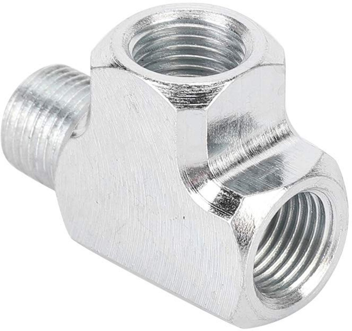 1/8 inch NPT Street Tee T-fitting van Aluminium Legering voor 3-Weg Oil Water Sensor Drukmeter en Adapter, T Type Pipe Fitting voor Diverse Toepassingen