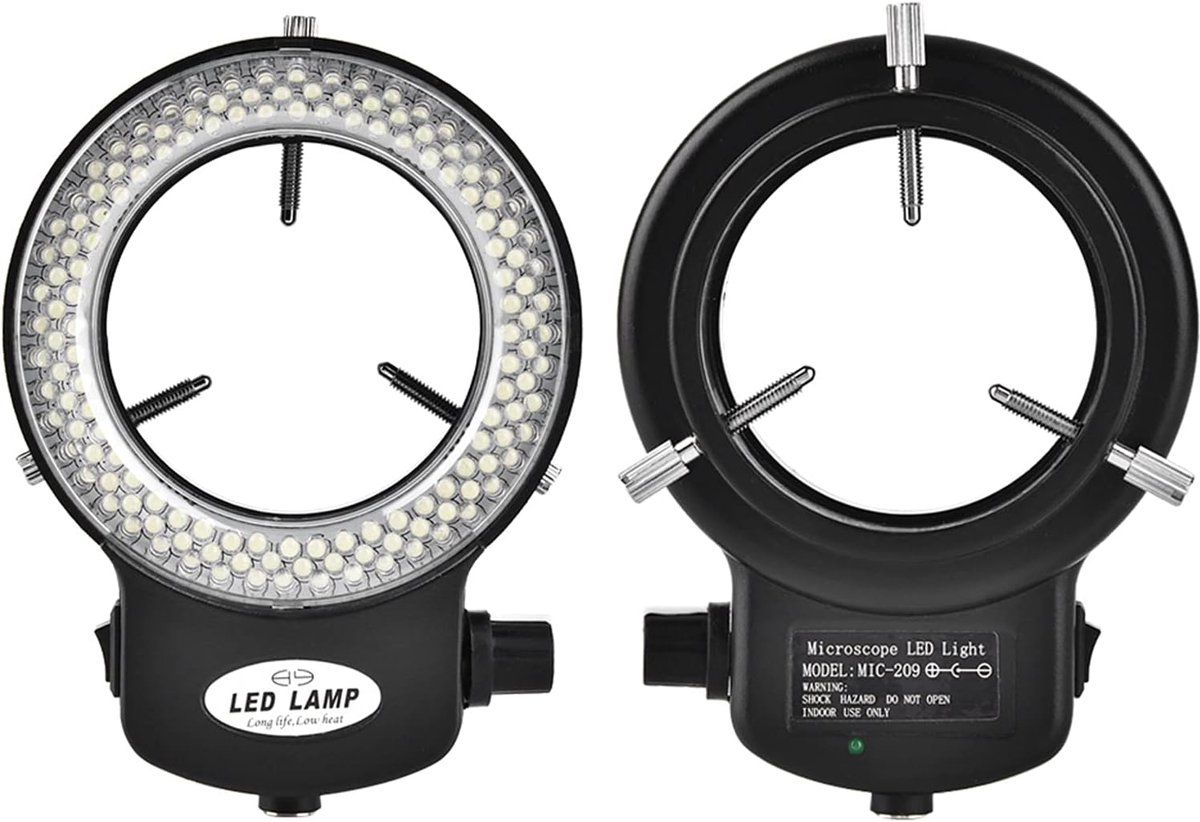 Thijox - Led-camera-lichtring met 144 LED-kralen, instelbare helderheid tot 18.000 lux, zwarte ringlamp voor microscopen en camera's, ideale verlichti thumbnail 6
