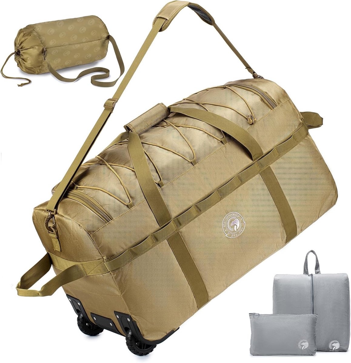 Grote Vouwbare Reisbagage 100L met Wielen - Waterdichte Oxford Tas voor Camping en Sport, Inclusief Toilettas en Schoenentas, 70x35x40cm