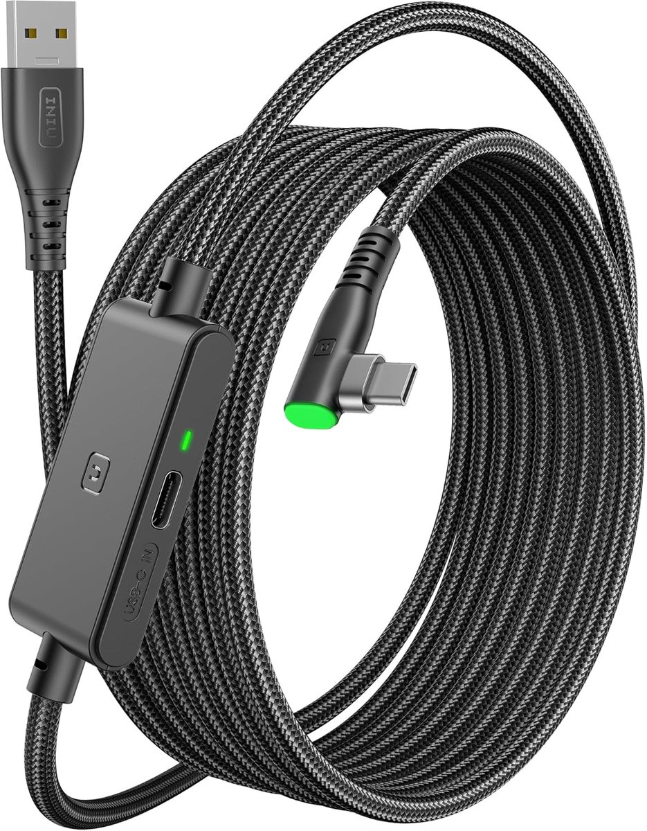 Thijox - INIU Link-kabel 5m USB A 3.0 naar USB C voor Meta/Oculus Quest 3/2/Pro en Pico 4 - Snelle Gegevensoverdracht voor VR-gaming PC