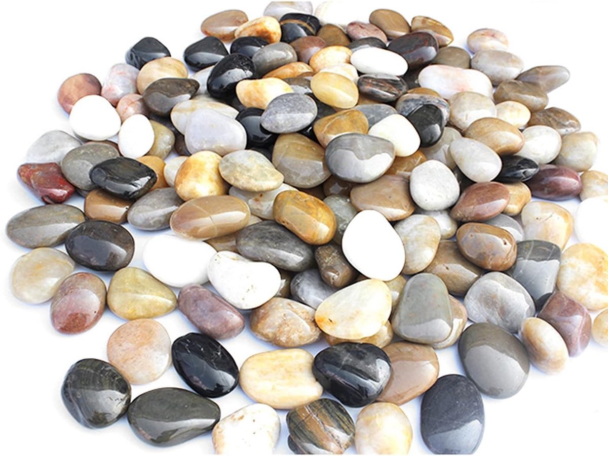 Kleurige, gepolijste grindstenen voor de tuin 2-4 cm - Decoratieve grindsteentjes 900 g